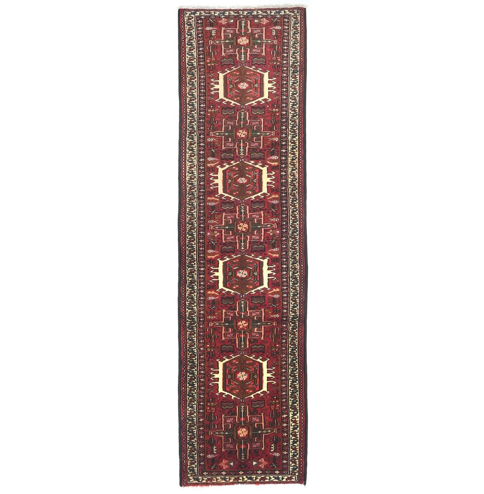 2'4 X 9'5 ft Vintage Handmade Oriental Runner Rug Tribal Geometric Carpet