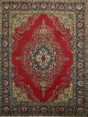 Timeless Decor Traditional Area Rug 10×13 Hand-knotted Wool Vintage Red Carpet