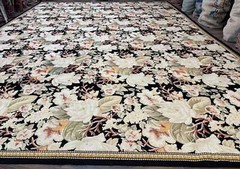 Palace Size Needlepoint Rug 13×17 Extra Large Wool Floral Handmade Carpet