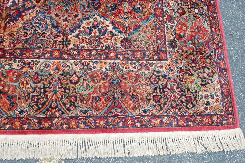 ANTIQUE EARLY KARASTAN KIRMAN MULTI_COLOR PANEL PATTERN#717 RUG CARPET 8.8 X10.6 gallery