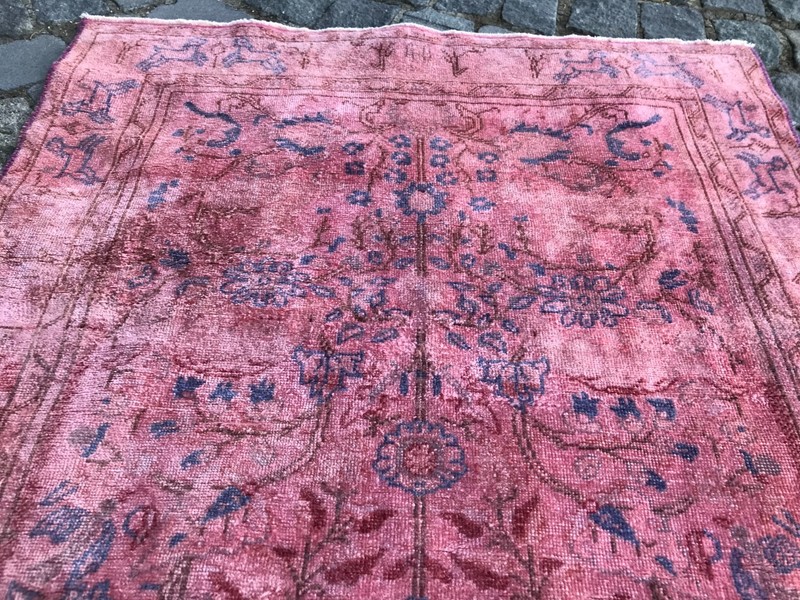 Bohemian Area Rug Handmade Wool Rug Turkish Vintage Traditional Rug 2,8 x 4,0 ft gallery