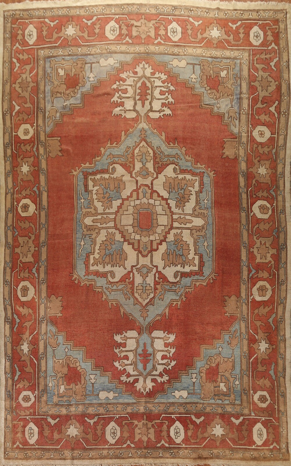 Antique Geometric Oushak Turkish Rug 11x16 Palace Size Hand-knotted Wool Carpet gallery