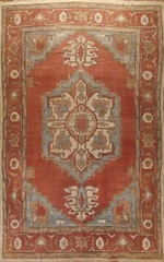 Antique Geometric Oushak Turkish Rug 11×16 Palace Size Hand-knotted Wool Carpet