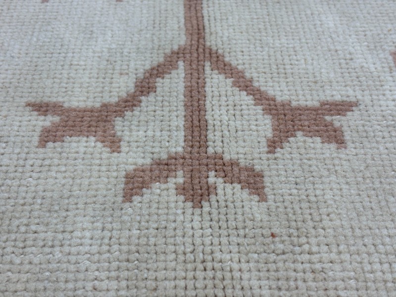 5x8 Tree of Life Vintage Turkish Area Rug, Handmade Cream & Pink Neutral Oushak gallery
