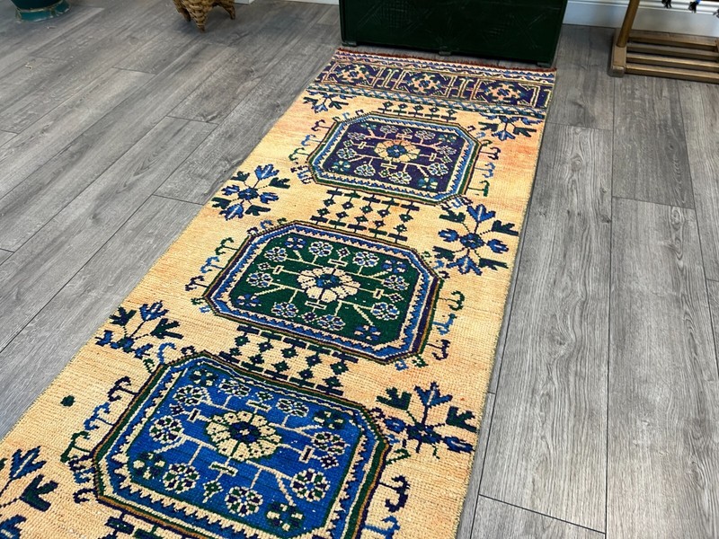 Orange Runner Rug, Handmade Rug, Kitchen Rug, Floor Rug, 2.6 x 9.6 ft gallery