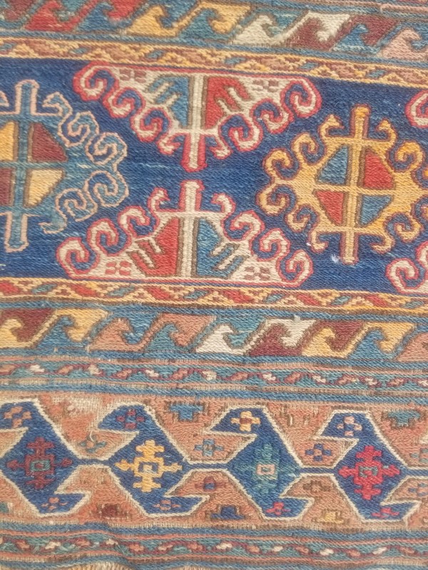Distressed Fine Antique Traditional Handmade Shahsavan Wool Kilim 1.7x1.5 ft gallery
