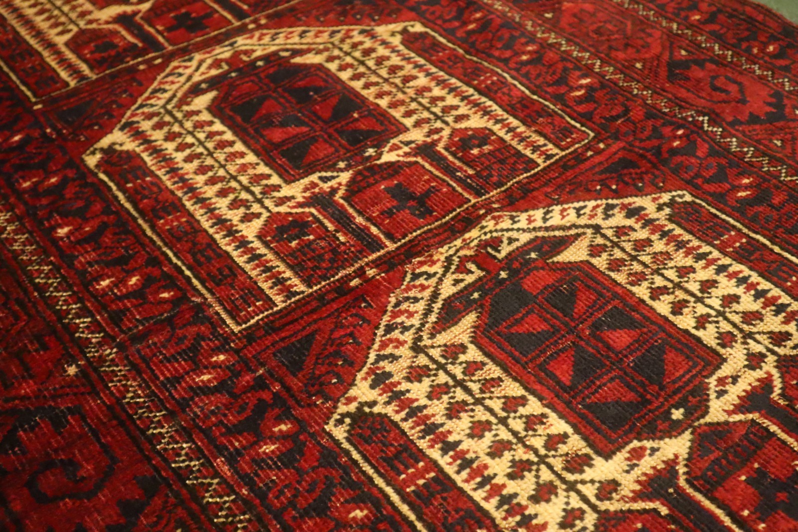 COLLECTORS' ITEM Antique Kizil Ayak Natural Vegetable Dye Afghan Turkoman Carpet gallery