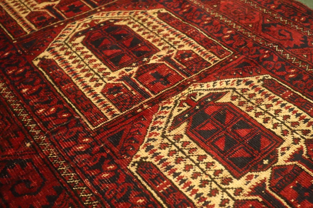 COLLECTORS' ITEM Antique Kizil Ayak Natural Vegetable Dye Afghan Turkoman Carpet