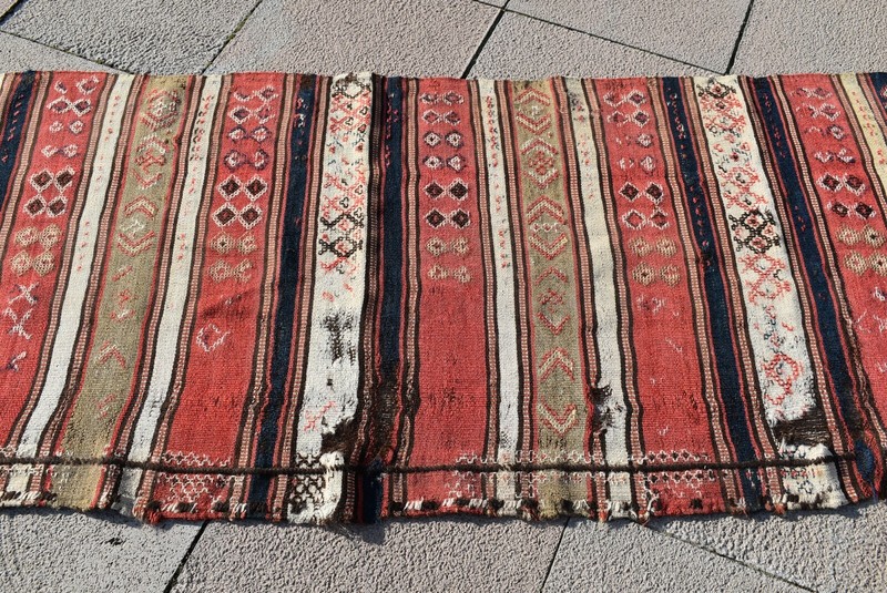 Antique Caucasian Rug 29'' x 81'' Collector's Item Verneh Fragment Wall Rug gallery
