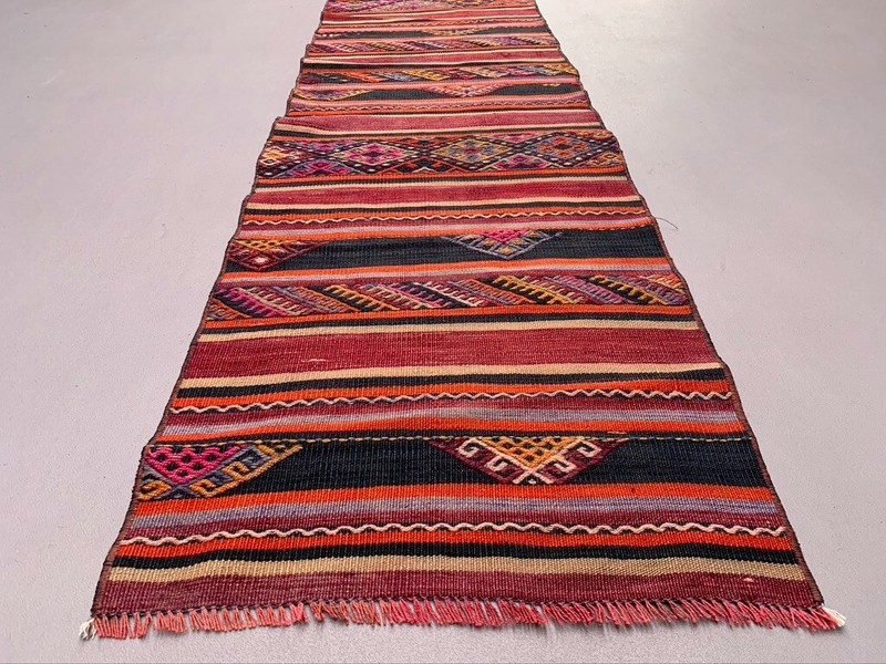 Old Turkish narrow Kilim Runner 318x50 cm shabby chic, vintage kelim gallery