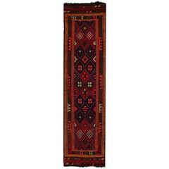 Vintage Embroidered Runner Rug Handmade Traditional Carpet 9.0×2.3ft