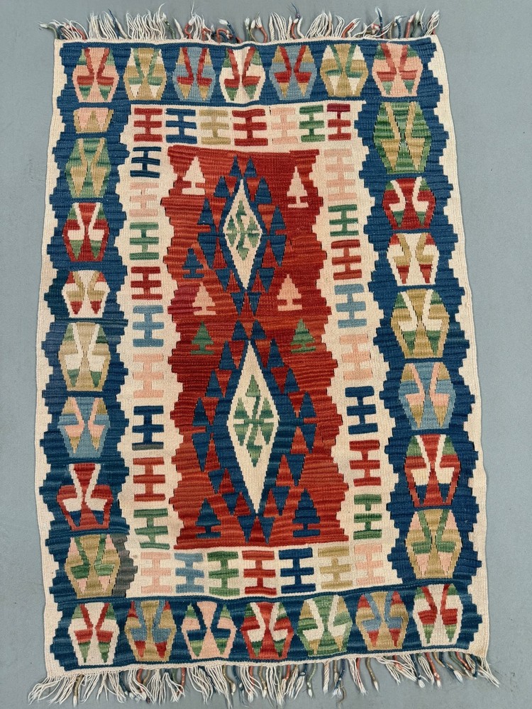 Large Vintage Turkish Kilim Rug 160x112 cm Wool Kelim Medium 2519