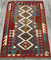 Vintage Kilim Traditional Hand Made Oriental Wool Kilim 5ftx3.2ft 151cmx100cm