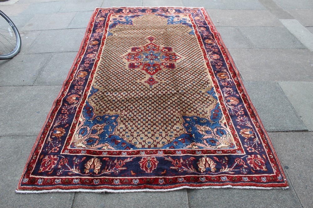 Vintage Hand Made Traditional Rug Oriental Wool Brown Long Large Rug 287x149cm