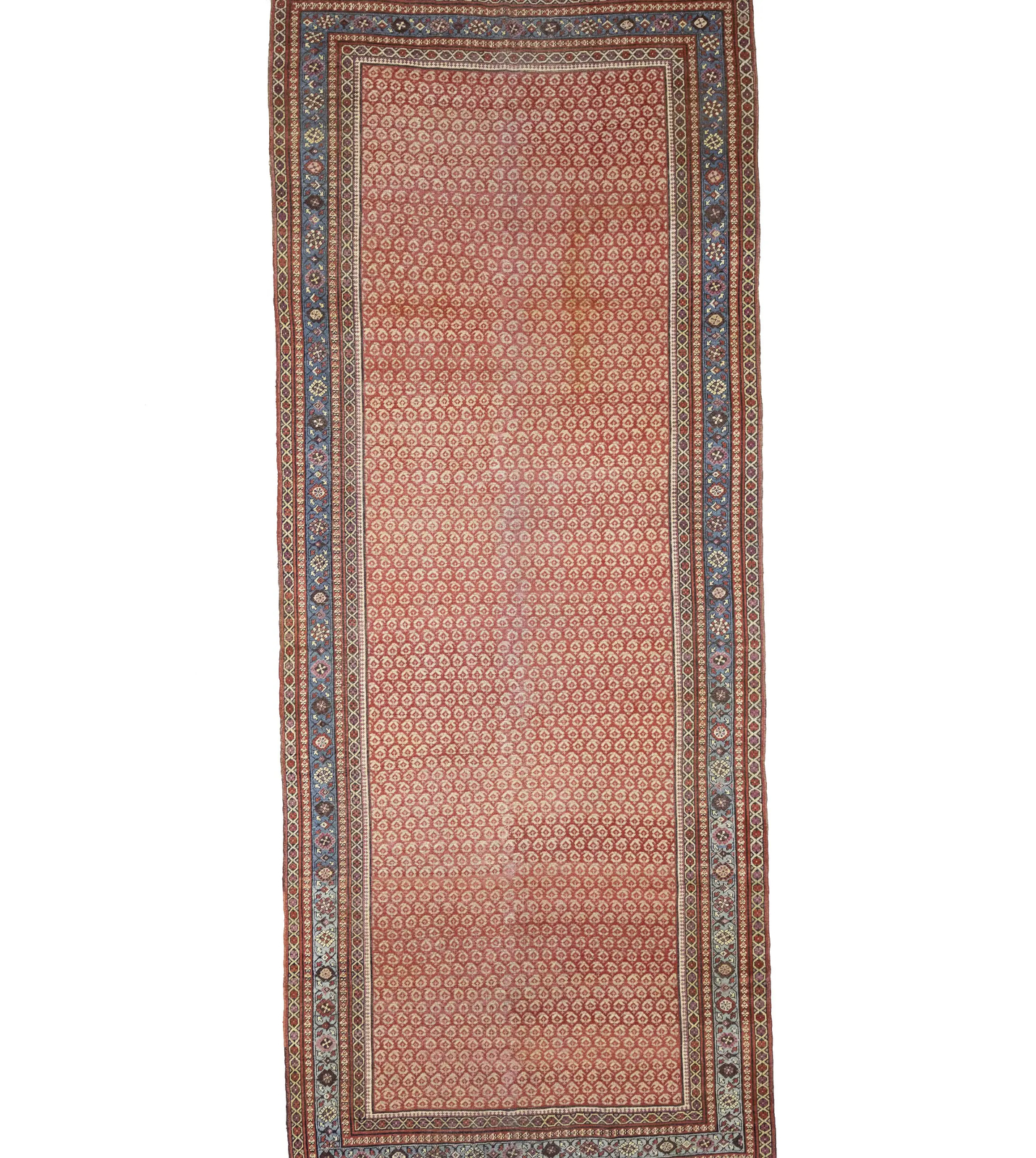 Antique Handmade Oriental Rug Muted Red Oversized Allover Wool Carpet 6X14 ft gallery
