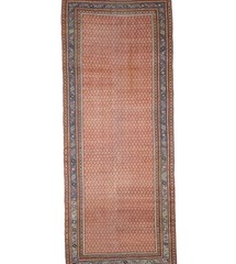 Antique Handmade Oriental Rug Muted Red Oversized Allover Wool Carpet 6X14 ft