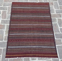 Vintage Afghan Laghari Kilim Rug Handwoven Wool Flatweave Boho Tribal 3×5 Ft Rug