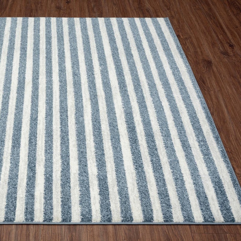 Moroccan Area Rugs Blue Striped Modern Living Room Carpet Quality Large Carpet gallery