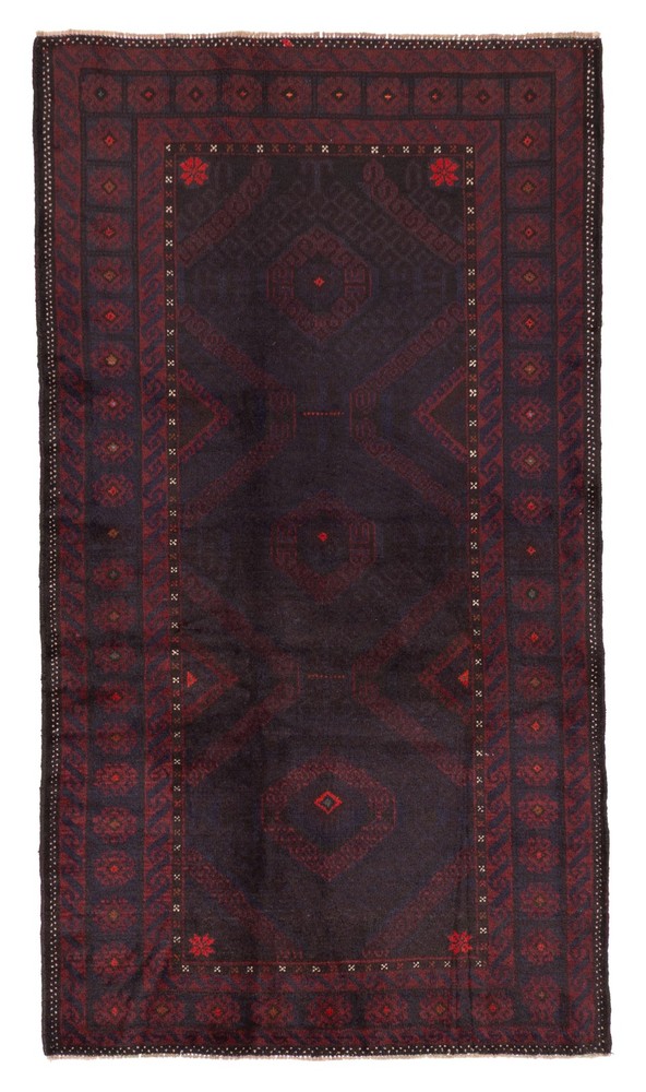 Vintage 3'7" x 6'4" Traditional Hand Knotted Vegetable Dye Wool Area Rug