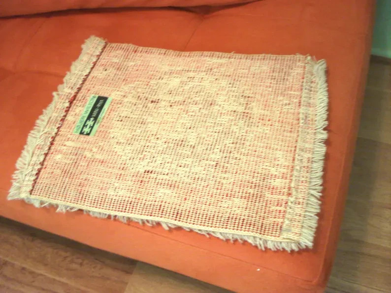 1960's HOJER EKSPORT WILTON Danish Modern Wool Mini Rya Rug Tapestry Mid Century gallery