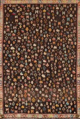 Vintage Vegetable Dye Dark Brown Sirjan Handmade Tribal Traditional Wool Rug 3×5
