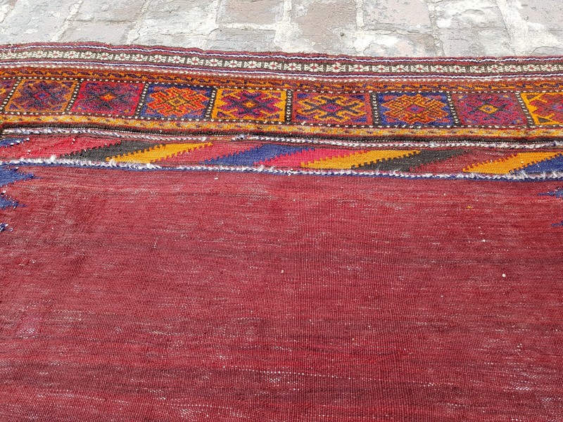 133x126 cm Handmade Afghan Vintage Rug Best Trible Kilim Wool rug square Kilim gallery