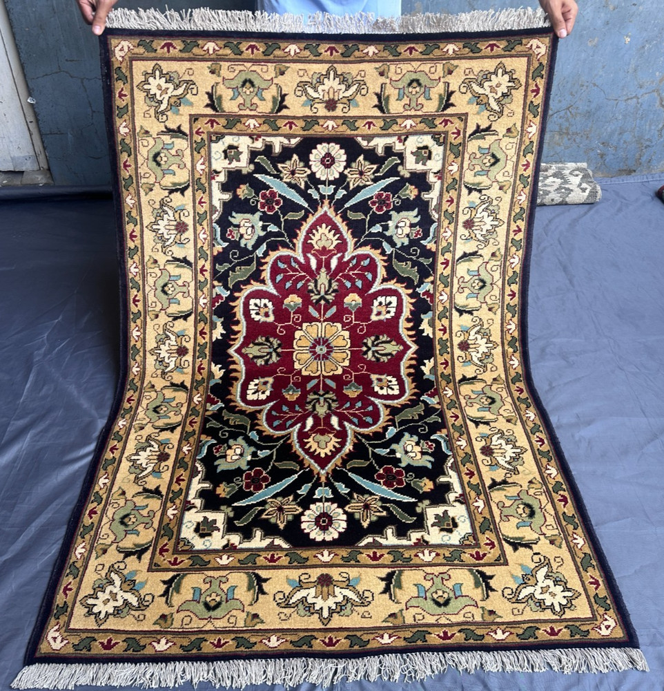 3x5 Oushak Small Rug Hand Knotted Wool Tribal Bathroom Boho Geometric Home Decor