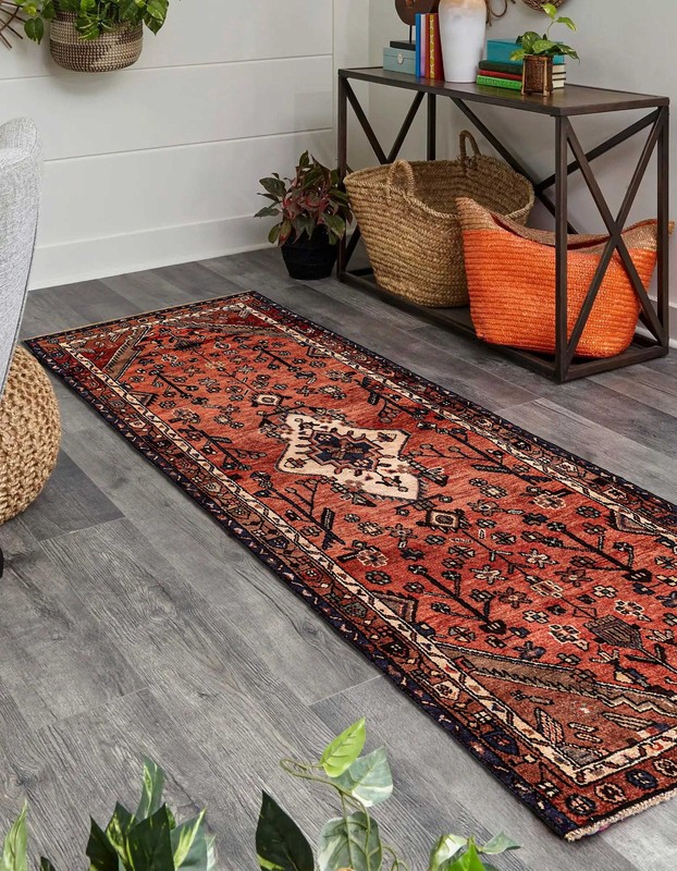 Vintage 3'6" x 8'10" Traditional Hand Knotted Vegetable Dye Wool Area Rug gallery