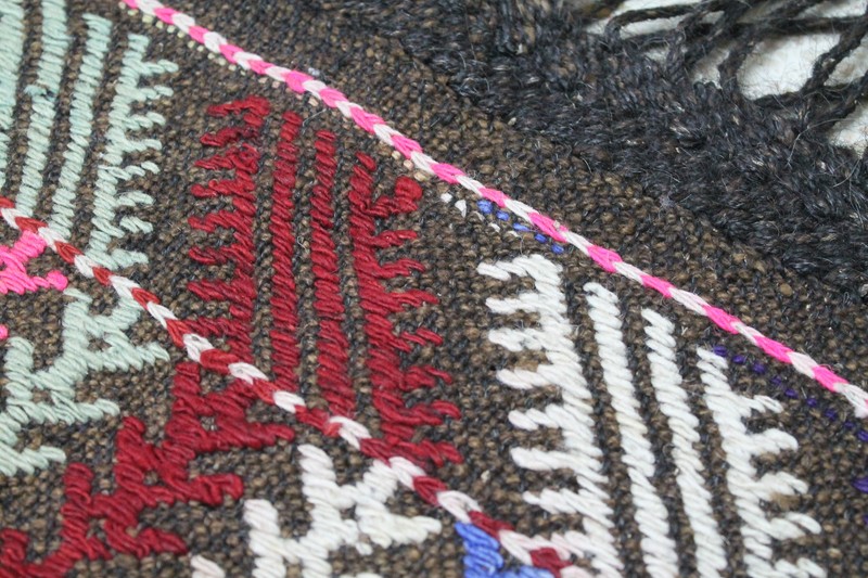 Turkish Kilim Rug 40''x50'' Hand Woven Adana Cicim Kilim 103x129cm gallery