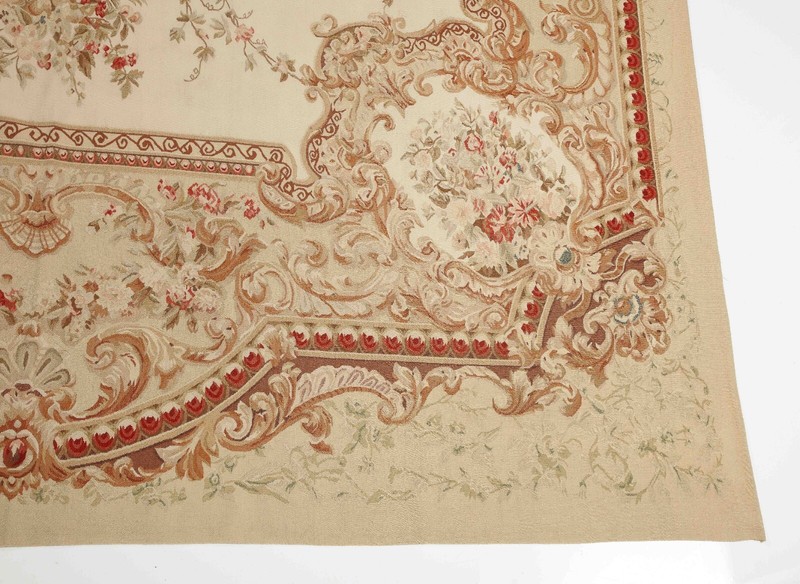 Flowers and Garlands French Aubusson Rug 19th Century, 1920's, France gallery