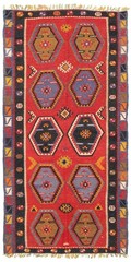 Vintage Hand Woven Area Rug 4’11” x 9’10” Traditional Wool Oriental Carpet