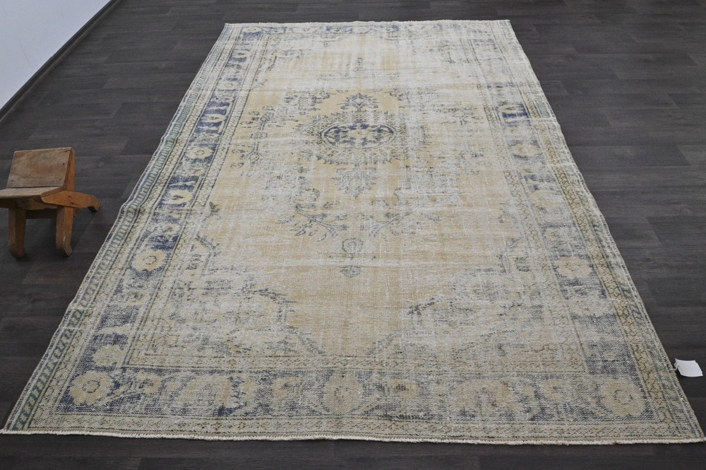 Oushak Turkish Vintage Rug 6x10 Kilim Rug Anatolian Handmade Boho Decor BEIGE