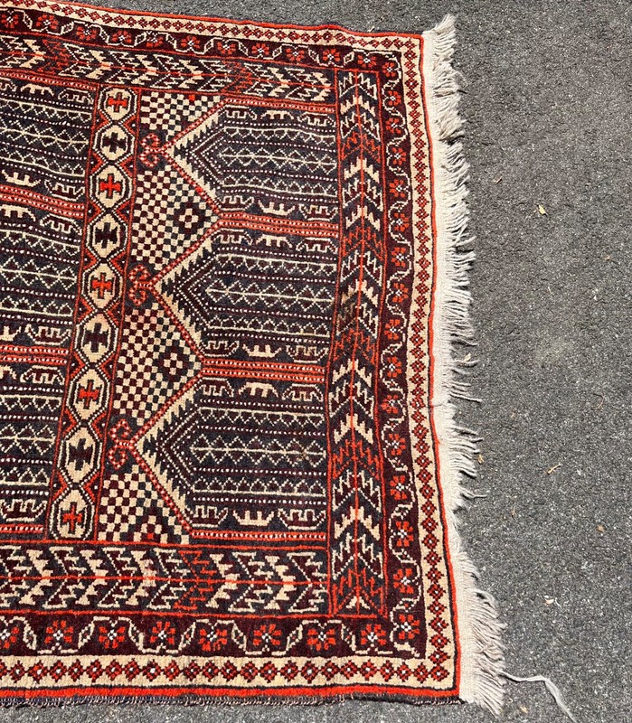 Old Vintage Turkoman or Afghan Rug 52 x 35” gallery