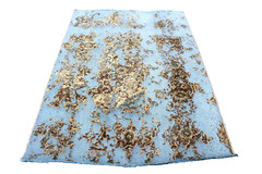 Vintage Restored Handmade Teal Blue Green Modern Traditional Area Rug