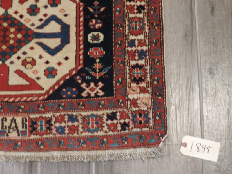 3x5ft. Handmade Azerbaijan Caucasian Shirvan Signed Wool Rug gallery