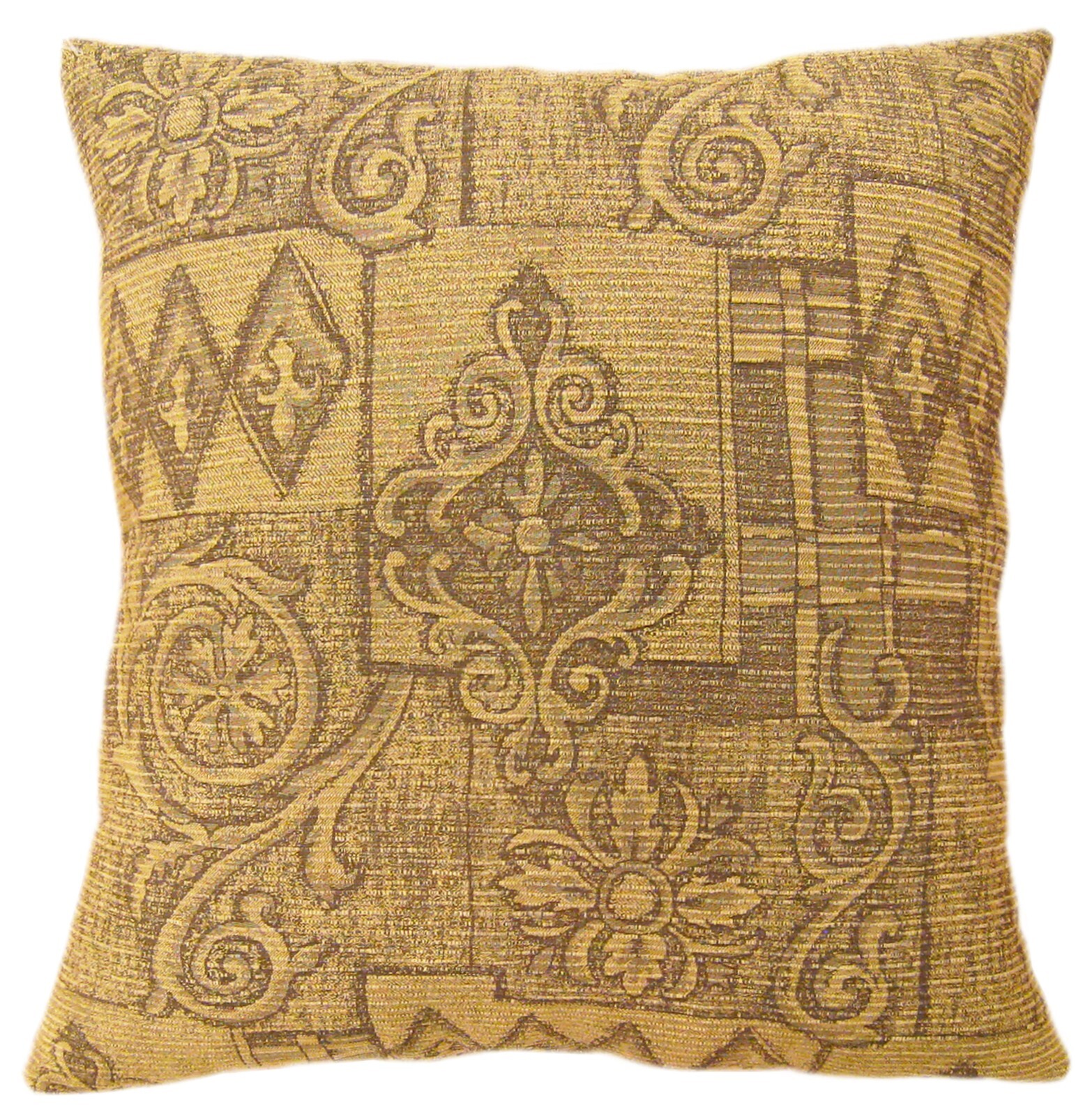 Vintage Floro-Geometric Fabric Pillow; Size 1'8” x 1'6” with FREE SHIPPING! gallery