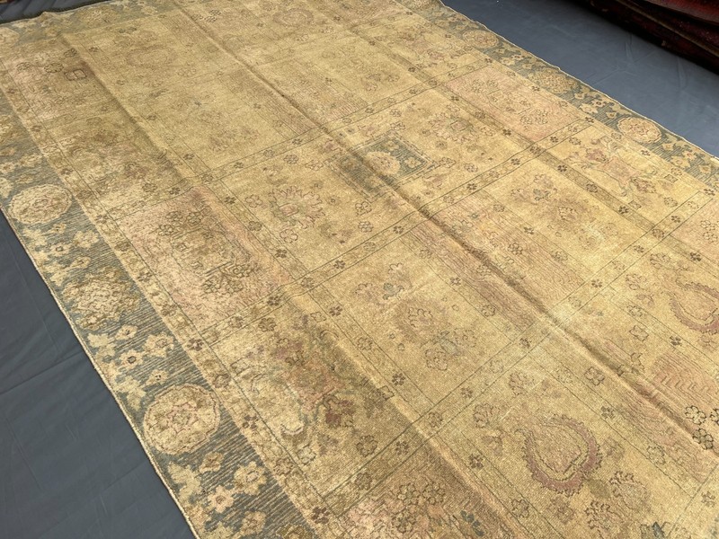 7x10 Vintage Turkish Hand-Knotted Rare Rug, Low Pile, Geometric Caucasian Rug gallery