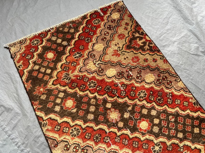 Vintage Ersari Hand-Knotted Turkmen Runner 2'2 x 5'10 ft Geometric Wool Rug gallery