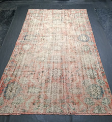 Antique Anatolian Red Vintage Rug, 5.8x9ft, Red Handmade Turkish Oushak Rug,