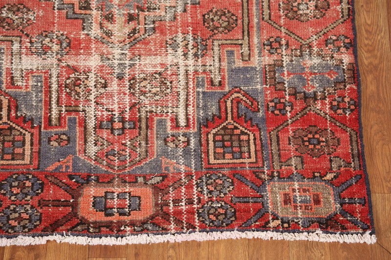 Distressed Wool Tribal Traditional Geometric Hand-made Vintage Nomadic Rug 4x7 gallery
