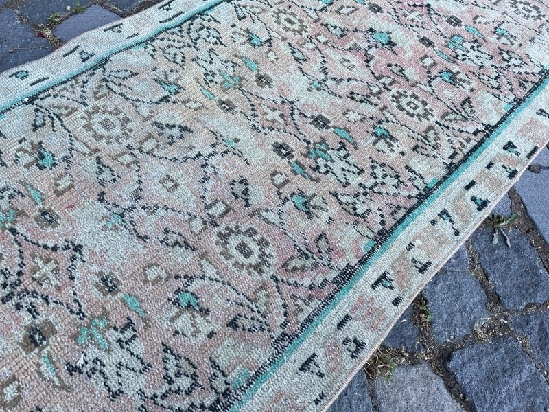 Bohemian Runner Rug, Turkish Vintage Rug, Handmade Wool Rug, 2,0 x 10, ft gallery