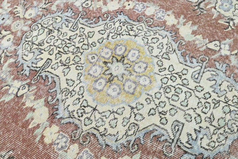 Oushak Turkish Vintage Rug 6x10 Kilim Rug Anatolian Handmade Boho Decor BEIGE gallery