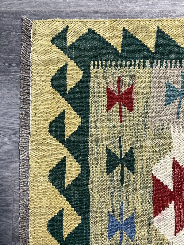 Handmade Kilim Runner wool natural colours Afghan Traditional 10x2ft8in 400x80cm gallery