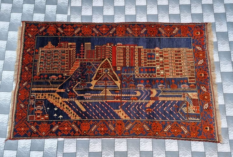 Handmade Afghan Vintage Rug Historical Rug Wool Area Rug Size 157x195 cm gallery