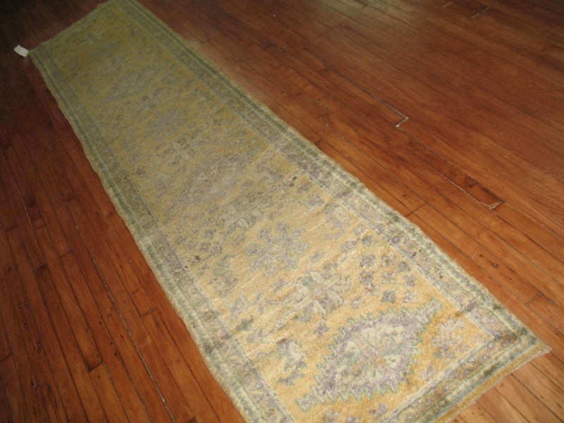 Antique Turkish Oushak Ushak Rug Runner Size 2'6''x11' gallery
