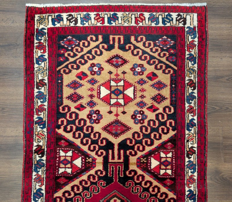 Per'sian Sarab Runner Rug 3.4 x 13.8, Geometric Medallions, Tribal gallery