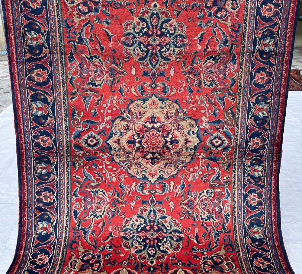 Vintage Oriental Rug 4x6 Hand Knotted Traditional Wool Area Carpet 3.11x5.10 Ft