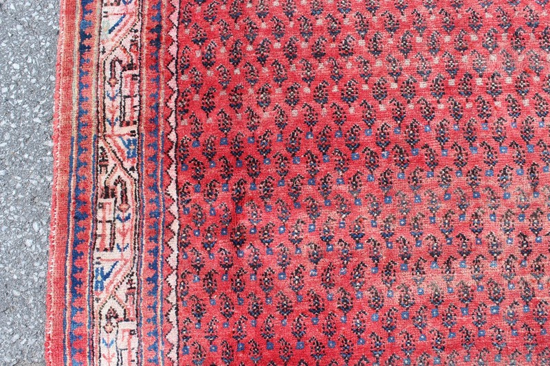Geometric Floral Pattern Turkish 3' 8" x 5' 1" Orange Hand Knotted Area rug gallery
