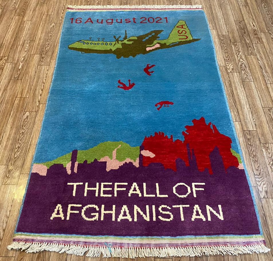 A Beautifully Handmade Afghan war Rug Rare Design Great Quality 123X 80 Cm gallery