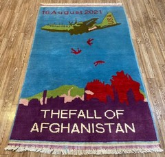 A Beautifully Handmade Afghan war Rug Rare Design Great Quality 123X 80 Cm